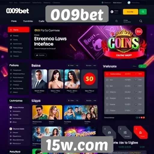 Interface do usuário do site 009bet em destaque